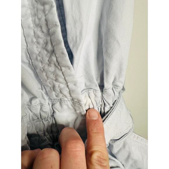 DEREK LAM x RTR Blue Light Cotton Sleeveless Tie Waist Romper Size 36 - Picture 7 of 14